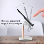 MT-100 Round Bottom Column Multi-Angle Adjustable Mobile Phone Tablet Holder, Black, Rose Gold, Silver, Champagne - Image 4