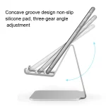 3-gear Adjustable Lazy Metal Mobile Phone Tablet Bracket, Silver, Rose Gold, Black - Image 4