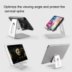 3-gear Adjustable Lazy Metal Mobile Phone Tablet Bracket, Silver, Rose Gold, Black - Image 6
