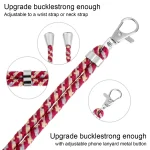 3 PCS Phone Lanyard Adjustable Detachable Neck Cord With Card, NO.25 Yellow Pink Gray, NO.46 red pink yellow - Image 4