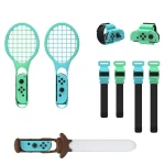 DOBE TNS-2123 Sports Lightsaber + Leg Strap + Tennis Racket + Wrist Strap 7 In 1 Sports Set For Nintendo Switch