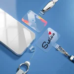 Universal Phone Lanyard Gasket Back Stick TPU Connecting Piece, Smile, Colored Smiley Face, Happy, Rainbow, Deer, Adorable Tiger - Image 3