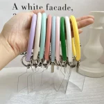 3 PCS Phone Case Silicone Bracelet Keychain Anti-fall Phone Lanyard with Patch, Pink, Purple, Blue, Lemon Yellow, Orange, Red, Black, White, Mint Green - Image 3