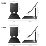 Tablet Mobile Phone Desktop Double Pole Lifting Folding Bracket, White (Large), Black (Large), White (Small), Black (Small) - Image 3