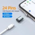 TZ28 PD 100W 24Pin Fast Charge Data and Video Transmission Type-C / USB-C Magnetic Adapter - Image 4