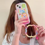 Flower-shaped Wave Phone Case Anti-lost Keychain Silicone Bracelet - Image 5