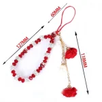 Crystal Mobile Phone Lanyard Girls Ceramic Clay Plaster Flower Bracelet, Blue, Big Red, Purple, Black, White, Pink - Image 4