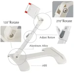 Mobile Phone Stand Bed Desktop Lap Tablet Stand Bedside Support Stand, White, Black, Pink - Image 2