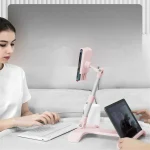 Mobile Phone Stand Bed Desktop Lap Tablet Stand Bedside Support Stand, White, Black, Pink - Image 6