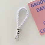 5 PCS Mobile Phone Case Lanyard Braided Mesh Rope Bag Pendant Decoration, White, Yellow, Pink, Black and white, Coffee, Blue, Cyan, Purple, Gray