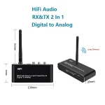 D09 2 In 1 AUX Wireless Bluetooth Receiver RCA Fiber Coaxial Bluetooth Transmitter - Image 2