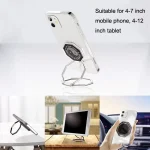 Metal Ring Buckle Live Rotating Magnetic Suction Car Desktop Tablet Folding Phone Bracket, Black, Silver, Rose Red, Bagua Map - Image 5