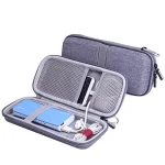 Mobile Phone Power Bank Data Cable EVA Storage Bag, Gray, Black - Image 2