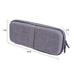 Mobile Phone Power Bank Data Cable EVA Storage Bag, Gray, Black - Image 3