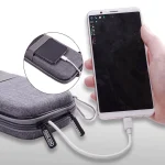 Mobile Phone Power Bank Data Cable EVA Storage Bag, Gray, Black - Image 7