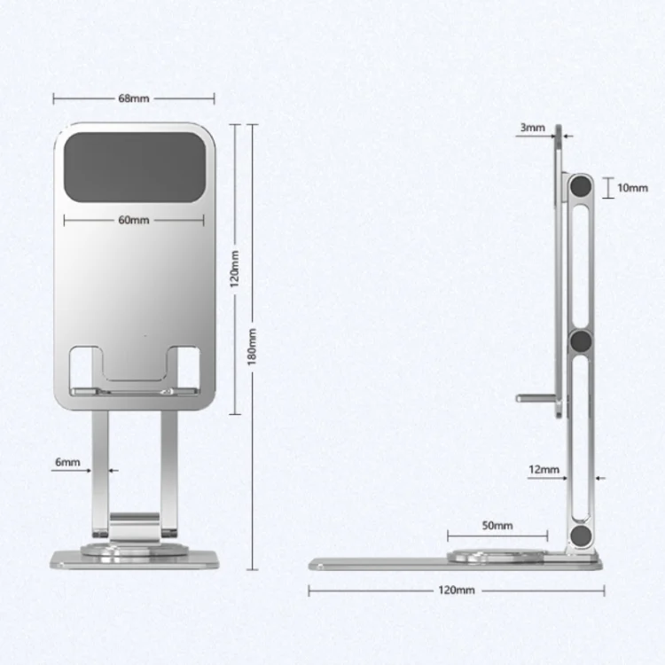 TBD0602784001_2.webp Portable Mobile Phone Tablet Desktop Stand, K5 Not Expansion Silver, K5 Not Expansion Gray, K5 Silver, K5 Gray, All Metal Silver, All Metal Gray, Round Swivel Silver, Round Swivel Dark Grey... - Image 3