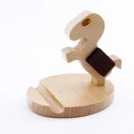 Wooden Mobile Phone Bracket Beech Lazy Mobile Phone Holder,Style:, Pony, Kung Fu, Staunch, Little Deer With Antlers, Elephants, Puppy, Golden Retriever, Piggy - Image 2