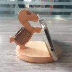 Wooden Mobile Phone Bracket Beech Lazy Mobile Phone Holder,Style:, Pony, Kung Fu, Staunch, Little Deer With Antlers, Elephants, Puppy, Golden Retriever, Piggy - Image 5
