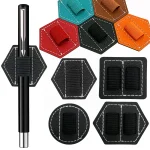 5 PCS Capacitive Pen Bag Self Adhesive Pen Holder PU Pen Clip,Style:, Hexagonal Black, Hexagonal Blue, Hexagonal Orange, Hexagonal Red, Hexagonal Brown, Hexagon Double Black, Rectangular Double Bla... - Image 2