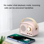 DW21 Vintage Radio BT Speaker Support TF Card/U Disk to Play, White, Dark Green, Light Green, Pink, Wood Grain - Image 2