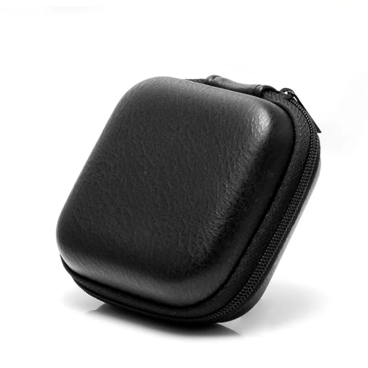 Retro Leather USB Data Cable Storage Bag Earphone Headset Case Pouch Box, Black, Brown, Gray