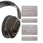 H7 Foldable Wireless Bluetooth Headset With Microphone Support TF Card, AUX - Image 6