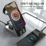 H27 15W  6 In 1 With Clock Function Magnetic Phone Wireless Charger For iWatch/AirPods, H27 - Image 2