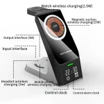 H27 15W  6 In 1 With Clock Function Magnetic Phone Wireless Charger For iWatch/AirPods, H27 - Image 6