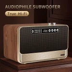 W1 Wooden HIFI Sound Effect Desktop Wireless Bluetooth Speaker - Image 2