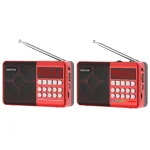 TEMEIYIN LED Digital Display Card Bluetooth Radio Speaker Morning Exercise Portable Player, Red, Red with Light - Image 2