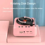 Manovo H3 Macaron Vinyl Record Player Bluetooth Speaker Retro Radio Stereo, Pink, Yellow, Blue - Image 3