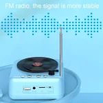 Manovo H3 Macaron Vinyl Record Player Bluetooth Speaker Retro Radio Stereo, Pink, Yellow, Blue - Image 4