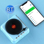 Manovo H3 Macaron Vinyl Record Player Bluetooth Speaker Retro Radio Stereo, Pink, Yellow, Blue - Image 6