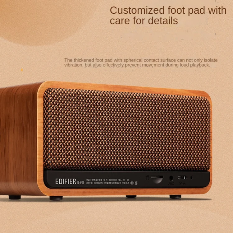TBD06031097_2.webp Edifier M230 Retro Classic Desktop Portable Wireless Bluetooth 5.0 Wood Speaker - Image 3