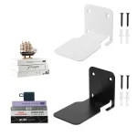 Hidden Stainless Steel Suspended Bookshelf Wall Support Frame Wall Mounted Bracket, Stainless Steel Shelf Black, Stainless Steel Shelf White - Image 2