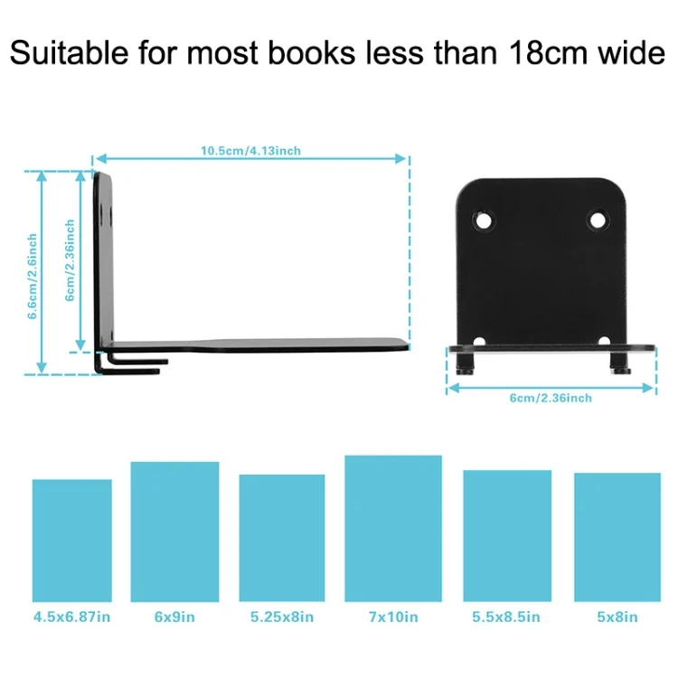 TBD0603138501_B3.webp Hidden Stainless Steel Suspended Bookshelf Wall Support Frame Wall Mounted Bracket, Stainless Steel Shelf Black, Stainless Steel Shelf White - Image 4