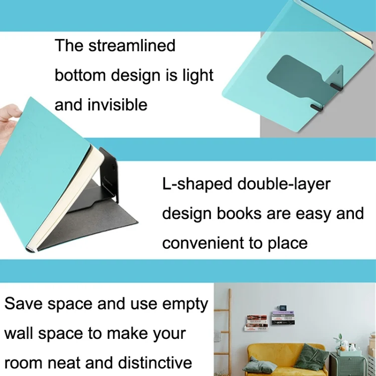 TBD0603138501_B4.webp Hidden Stainless Steel Suspended Bookshelf Wall Support Frame Wall Mounted Bracket, Stainless Steel Shelf Black, Stainless Steel Shelf White - Image 5
