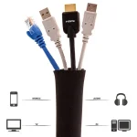 Cord Management Organizer Kit Cable Sleeve With Zipper Cable Clip, 5 In 1, 3 In 1 0.5m Kit, 4pcs Zipper Ties, 3 In 1 5m Kit - Image 3