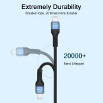 QGeeM MF01 USB-A To 8 Pin Phone Tablet Fast Charging Data Cable, Length:, 1m, 2m - Image 3