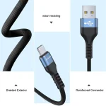 QGeeM MF01 USB-A To 8 Pin Phone Tablet Fast Charging Data Cable, Length:, 1m, 2m - Image 4