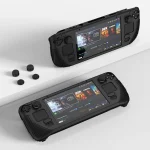 For Steam Deck V V4-1 Silicone Non-slip Protective Case for Pocket Consoles with Holder Function, V4-1Black), V4-1(Red), V4-1(Green), V4-1(Blue) - Image 4