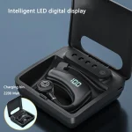 V19S Wireless Bluetooth Headset Digital Display With Charging Bin Mobile Power Function, With Charging Bin Black, With Charging Bin Blue - Image 6