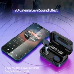 SKY10 Charging Bin Stereo Digital Display Mini Invisible Bluetooth Headset, SKY10 Black - Image 3