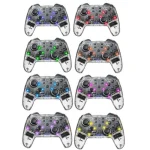 For Switch Pro Wireless Bluetooth Gamepad With LED Light Wake Up Function, Transparent With LED - Image 2