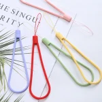 10pcs  Silicone Woven Pattern  Cell Phone Lanyard Anti-loss Hand Rope, Dark Night Green, White, Grass Purple, Light Green, Clove Purple, Antique White, Black, Red, Matcha Green, Lemon Yellow... - Image 3