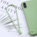 10pcs  Silicone Woven Pattern  Cell Phone Lanyard Anti-loss Hand Rope, Dark Night Green, White, Grass Purple, Light Green, Clove Purple, Antique White, Black, Red, Matcha Green, Lemon Yellow... - Image 5