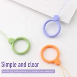 10pcs Gemstone  Finger Ring Silicone Cell Phone Lanyard U Disk Rope, Gemstone Red, Gemstone Lavender Gray, Gemstone Midnight Blue, Gemstone Sand Pink, Gemstone Lilac Violet, Gemstone Lemon Yellow... - Image 4