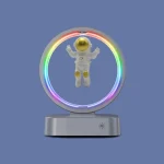 Y-558 Magnetic Levitation Astronaut TWS Bluetooth Speaker With RGB Light,Style:, Golden Basic, Silver Basic, Golden Clock Model, Silver Clock Model, Golden Wireless Charging, Silver Wireless Charging
