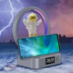 Y-558 Magnetic Levitation Astronaut TWS Bluetooth Speaker With RGB Light,Style:, Golden Basic, Silver Basic, Golden Clock Model, Silver Clock Model, Golden Wireless Charging, Silver Wireless Charging - Image 6