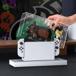 035 for Nintendo Switch/Oled Game Console Display Luminous Base Dustproof Cover, Spec:, Light Base, Transparent, White Label, Black Label, Handle, Jet Warrior, Noble, Gengar - Image 3